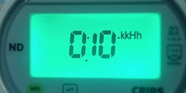 رسم توضيحي لشاشة العداد الذكي ورموز القراءة